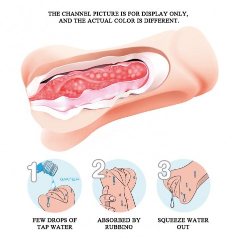 Телесный мастурбатор-вагина с эффектом смазки